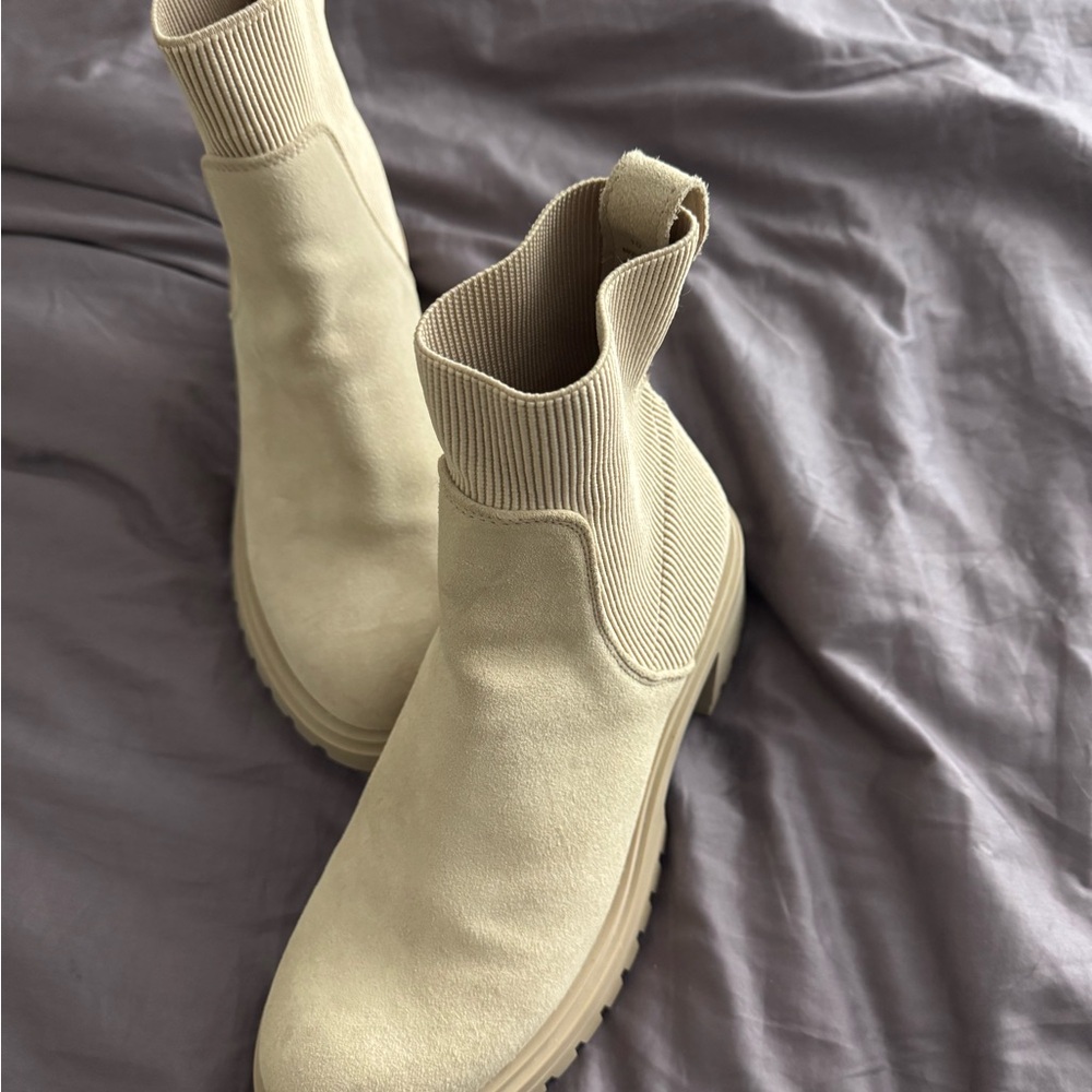 Beige Ankle Boots